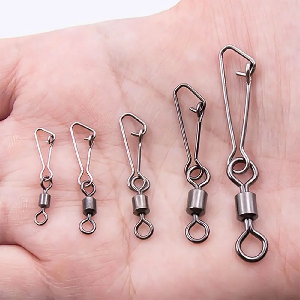 새로운 스테인레스 스틸 롤링 스위블 스냅 베어링 8 워드 루프 낚시 바늘 루어 스위블 낚시 액세서리