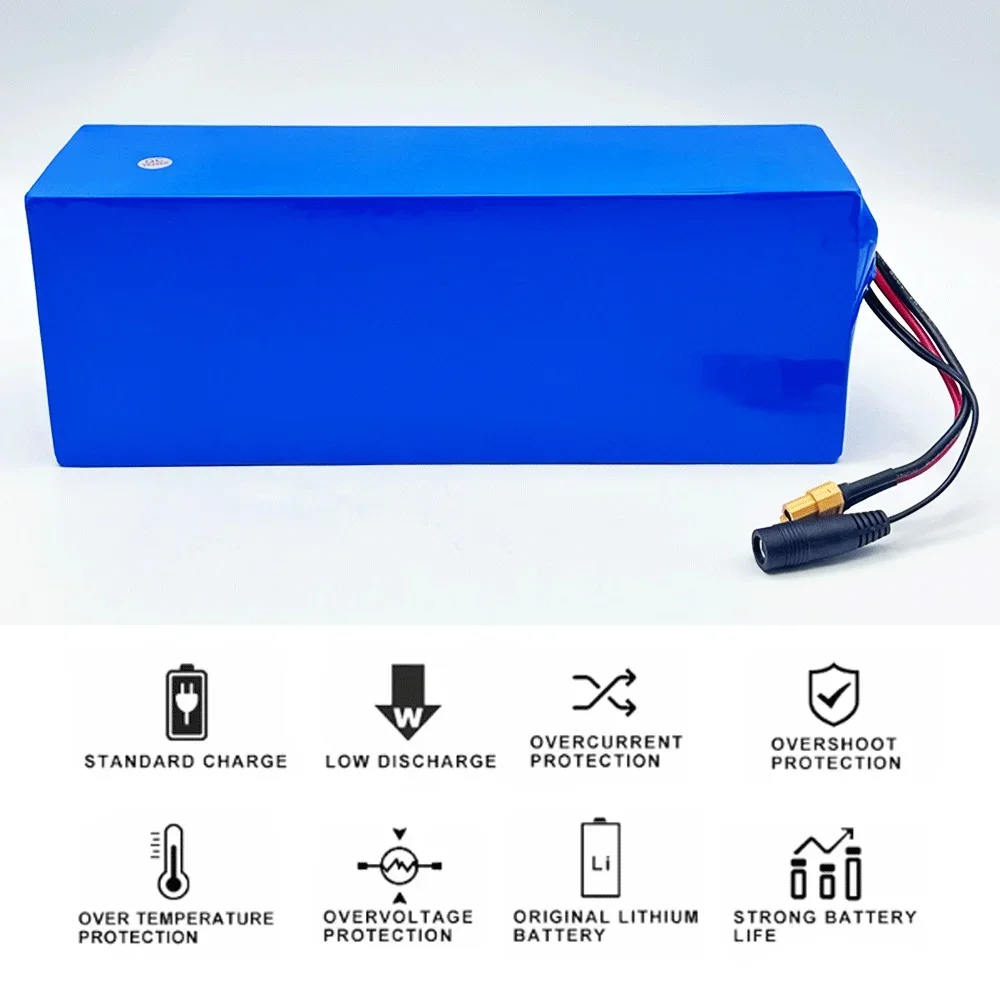 18650 13S4P 48V 15000mAh Lithium Battery Pack,for Electric Scooter Bicycle Li-ion Replacement Batteries with BMS+54.6V Charger