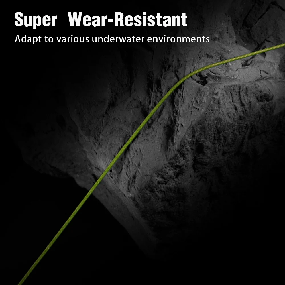 BAKAWA 4X geflochtene Angelschnur, PE-Angelschnur, 100 m, 300 m, 500 m, 1000 m, abriebfest, superstark, Multifilament, für sanftes Werfen – Detail 15