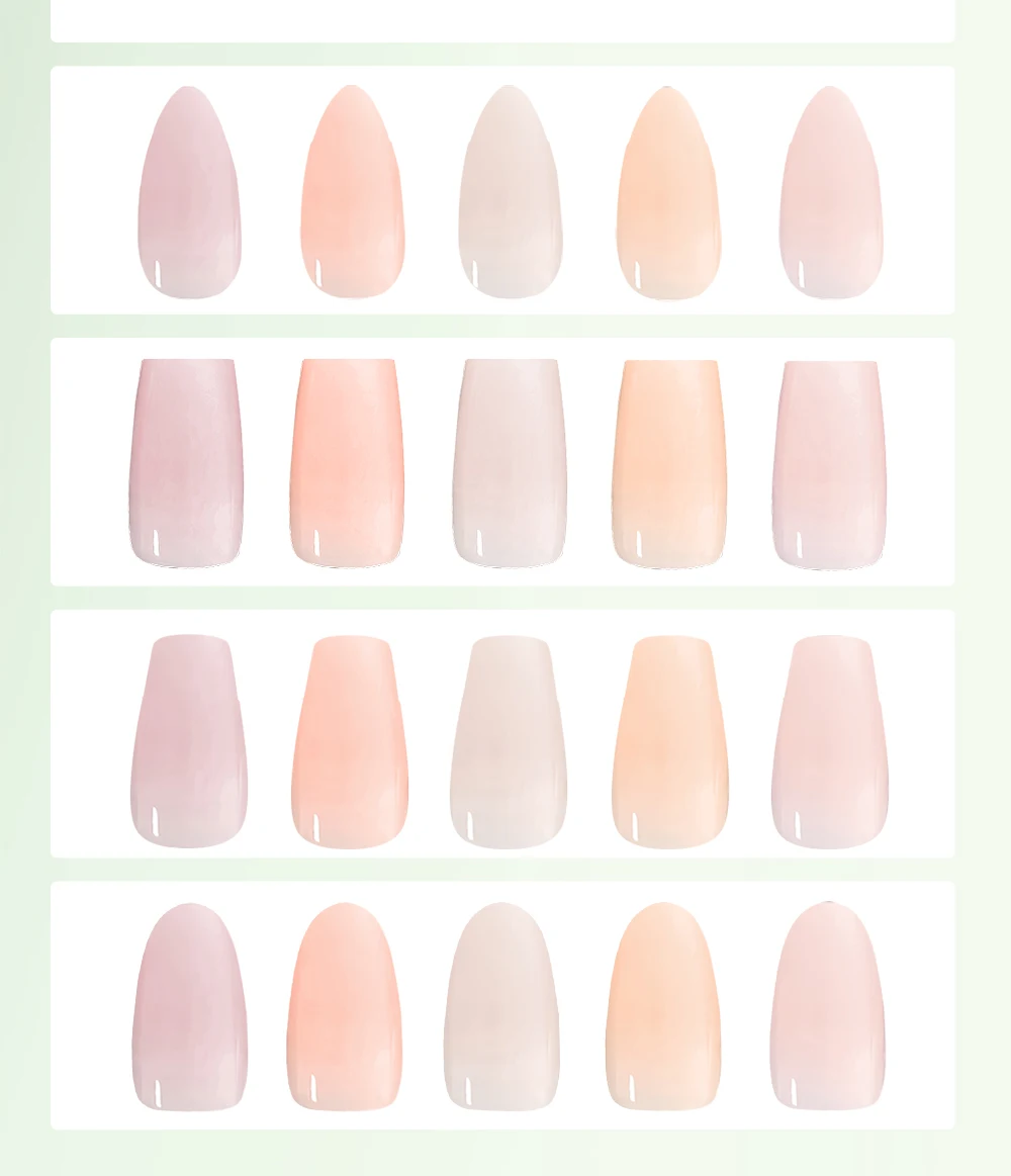 NAILPOP Nagelset zum Aufdrücken, 5-Farben-Mix, tragbare künstliche Nägel, 140–150 Stück, Mandel-Sarg, quadratisch, ovale Formen, langlebiges Design – Detail 5