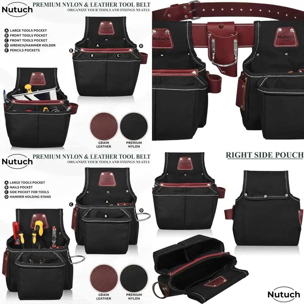 

Набор черных поясных сумок для инструментов с нейлоновым чехлом для строительных, каркасных и электромонтажных работ