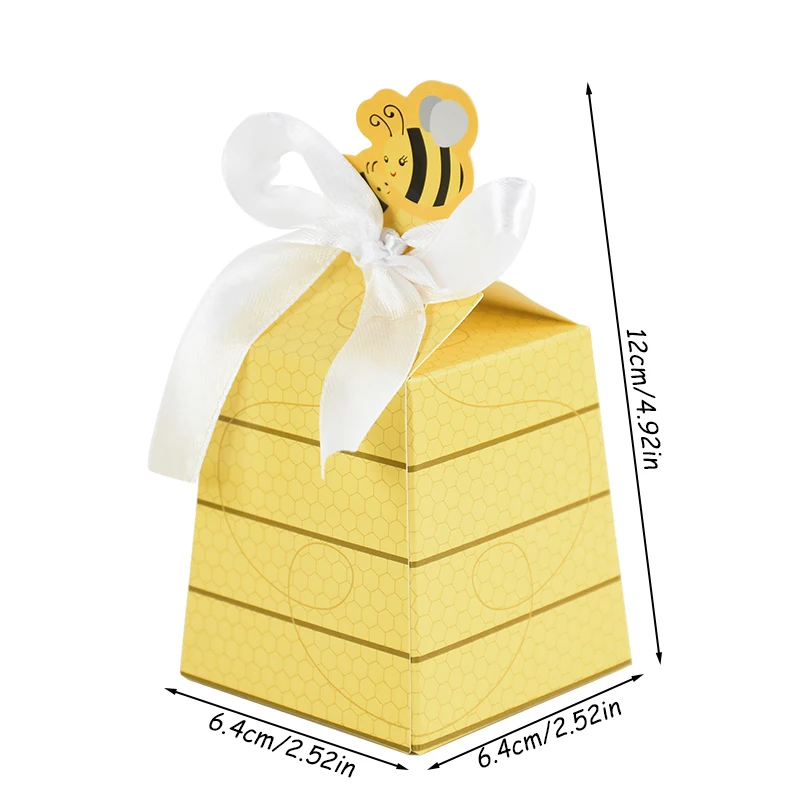 5/10Pcs Paper Beehive Gift Boxes Bumble Bee Beehive Candy Boxes With Ribbons Baby Shower Wedding Birthday Party Favor Decoration