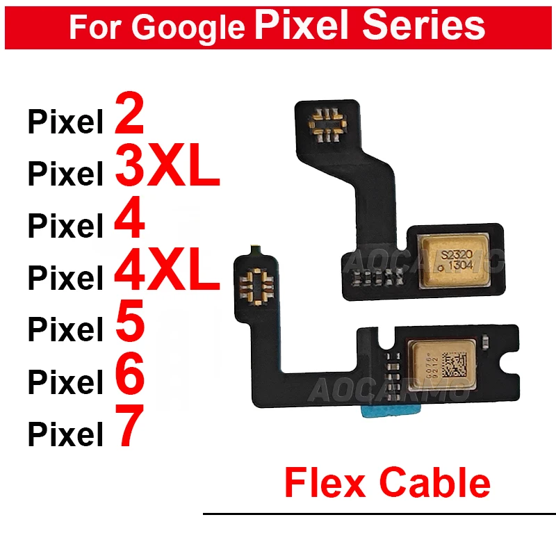 For Google Pixel 2 4 XL 3XL 4xl 5 7 6 Bottom Microphone And Top Mic Phone Flex Cable Replacement Parts