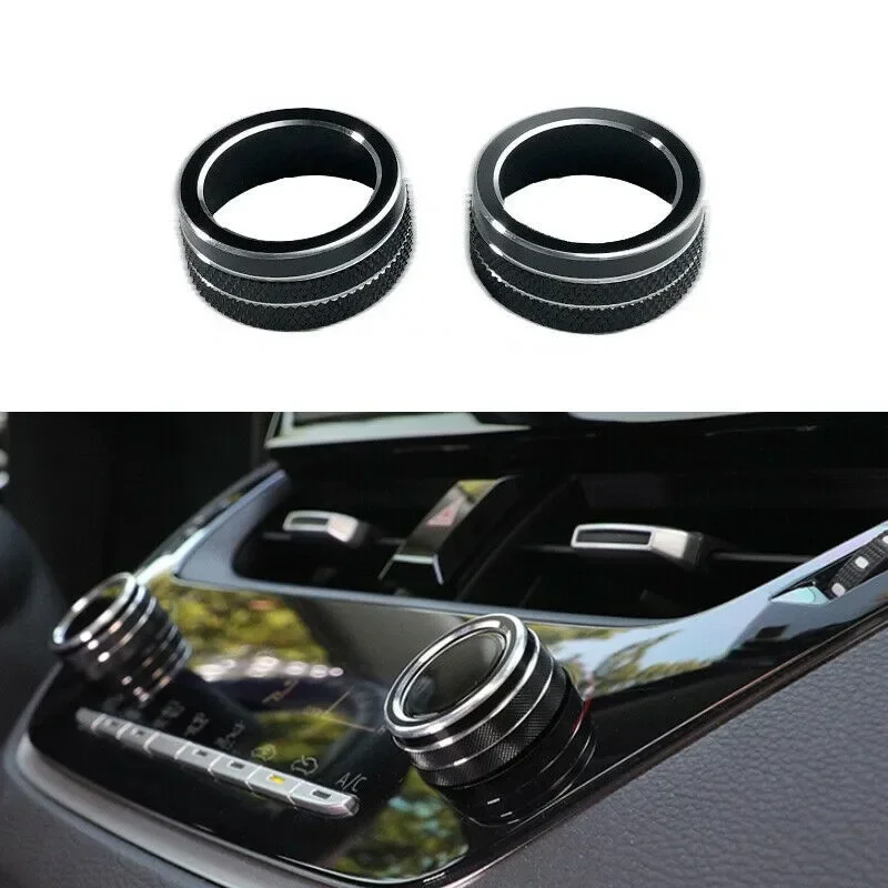 Carhome 2 peças para toyota corolla 2019-2021car ac botão de controle de clima guarnição botão capa acessórios automóveis carro botão de controle ac e