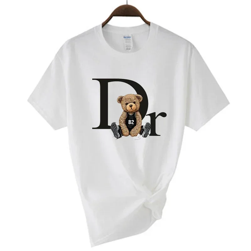 T-shirt Fashion Luxury Brand Cute Bear Print Women Tshirt Summer Graphic Fashion Female T Shirts Woman Clothing Free Shipping