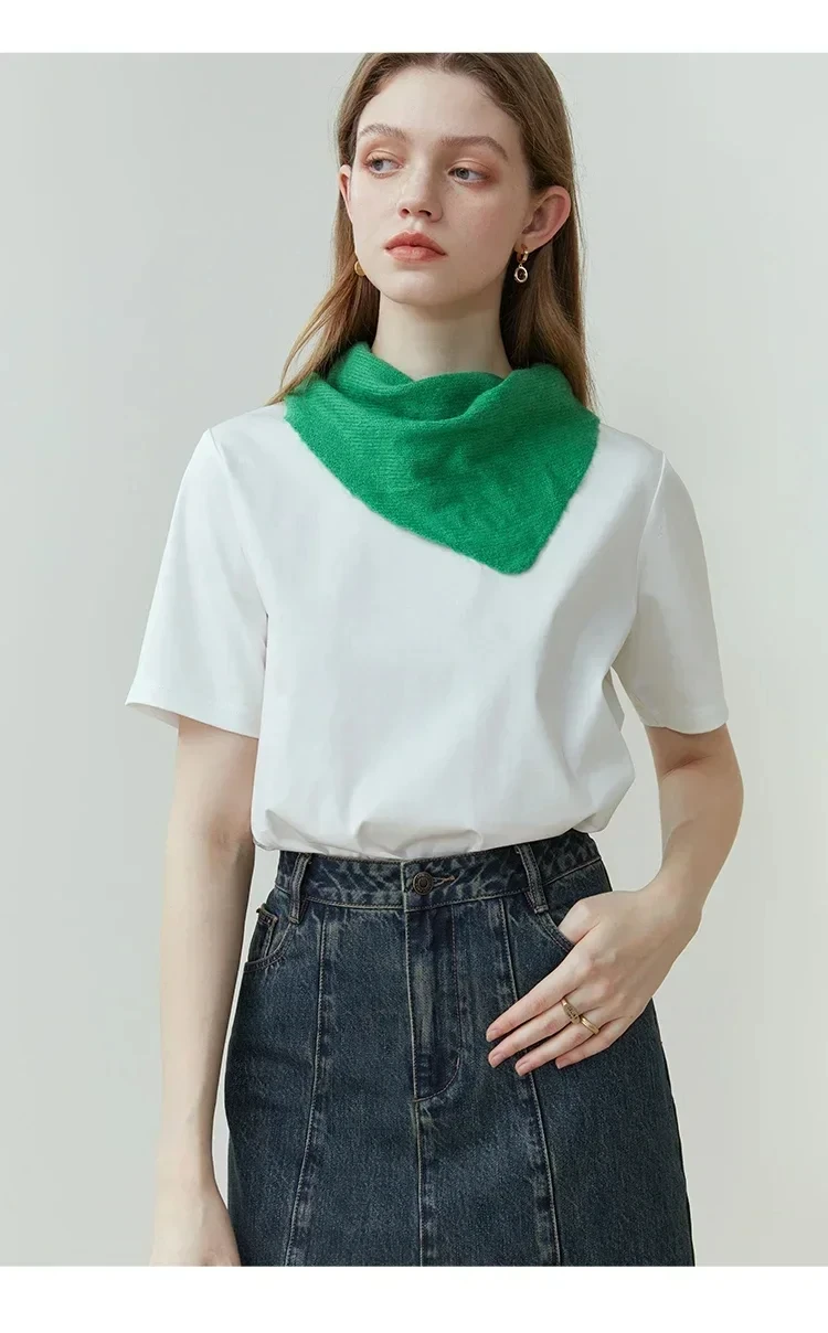 تي شيرت نسائي على شكل قلب مطبوع عليه لؤلؤ وكريستال طازج ونظيف متعدد الاستخدامات بأكمام قصيرة للمناسبات الرومانسية