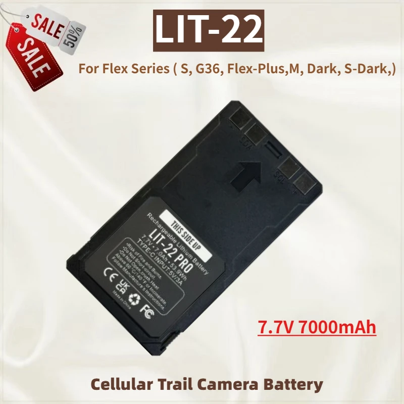 

High Quality LIT-22 Battery 7.7V 7000mAh for Flex Series ( S, G36, Flex-Plus,M, Dark, S-Dark,) Cellular Trail Cameras Brand New