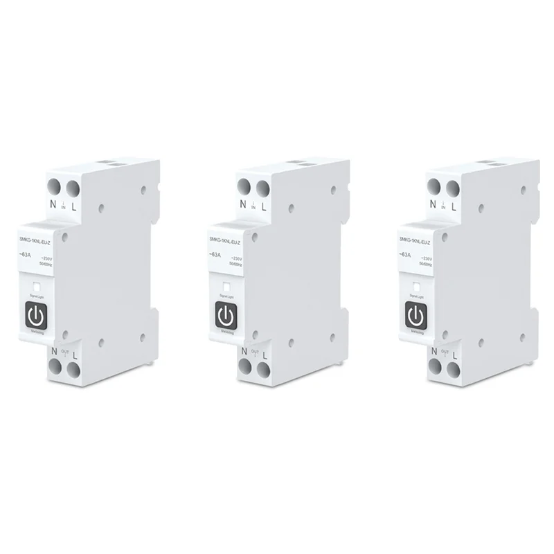 

B92B-3X TUYA 63A 1P + N Умный автоматический выключатель Zigbee с измерением Умный дом Беспроводной пульт дистанционного управления Smart Life Alexa Home