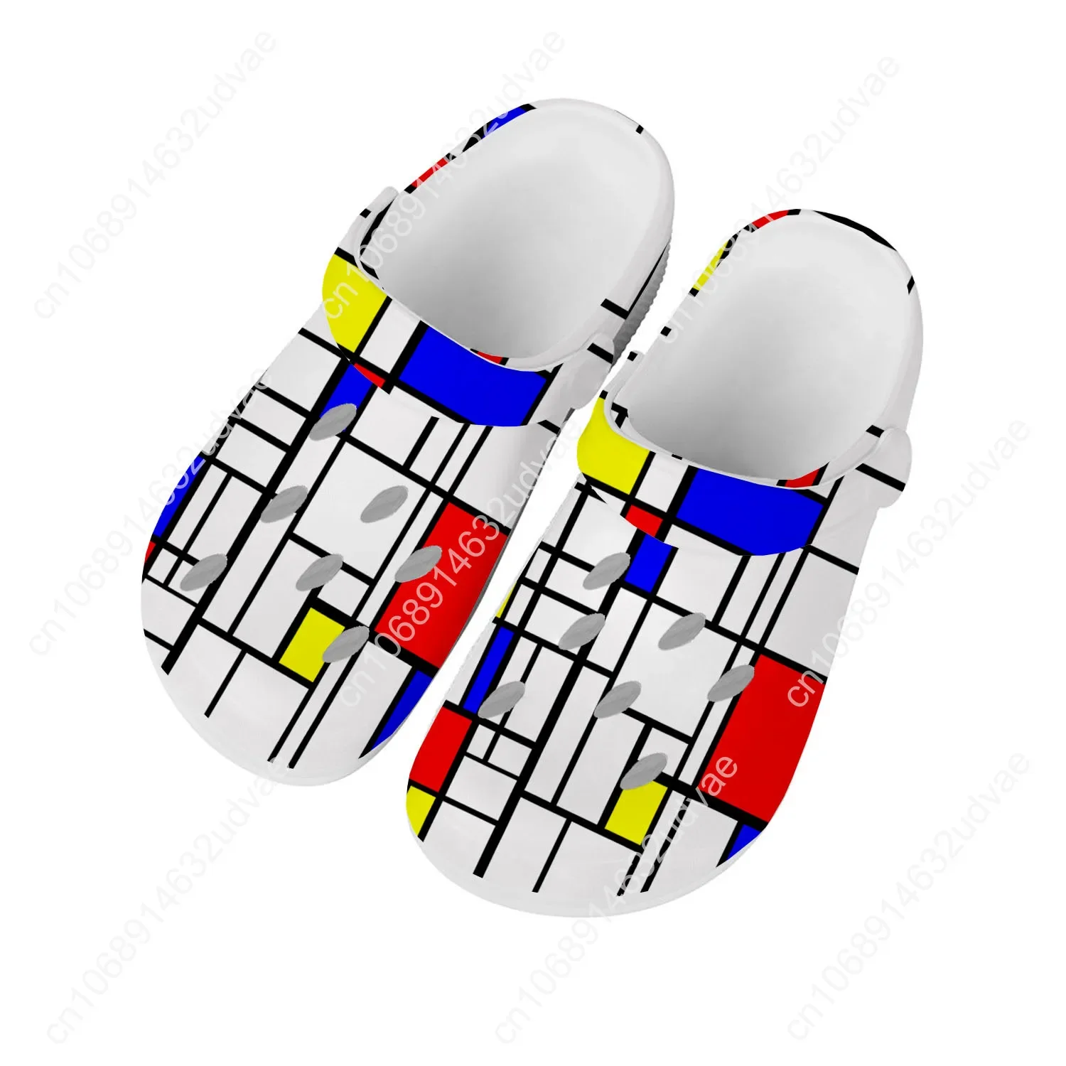 Sandały Mondrian Abstract Art Estetyczne Męskie Damskie Młodzieżowe Modne Buty do Wody Oddychające Wygodne na Plażę Personalizowane Klapki Ogrodowe