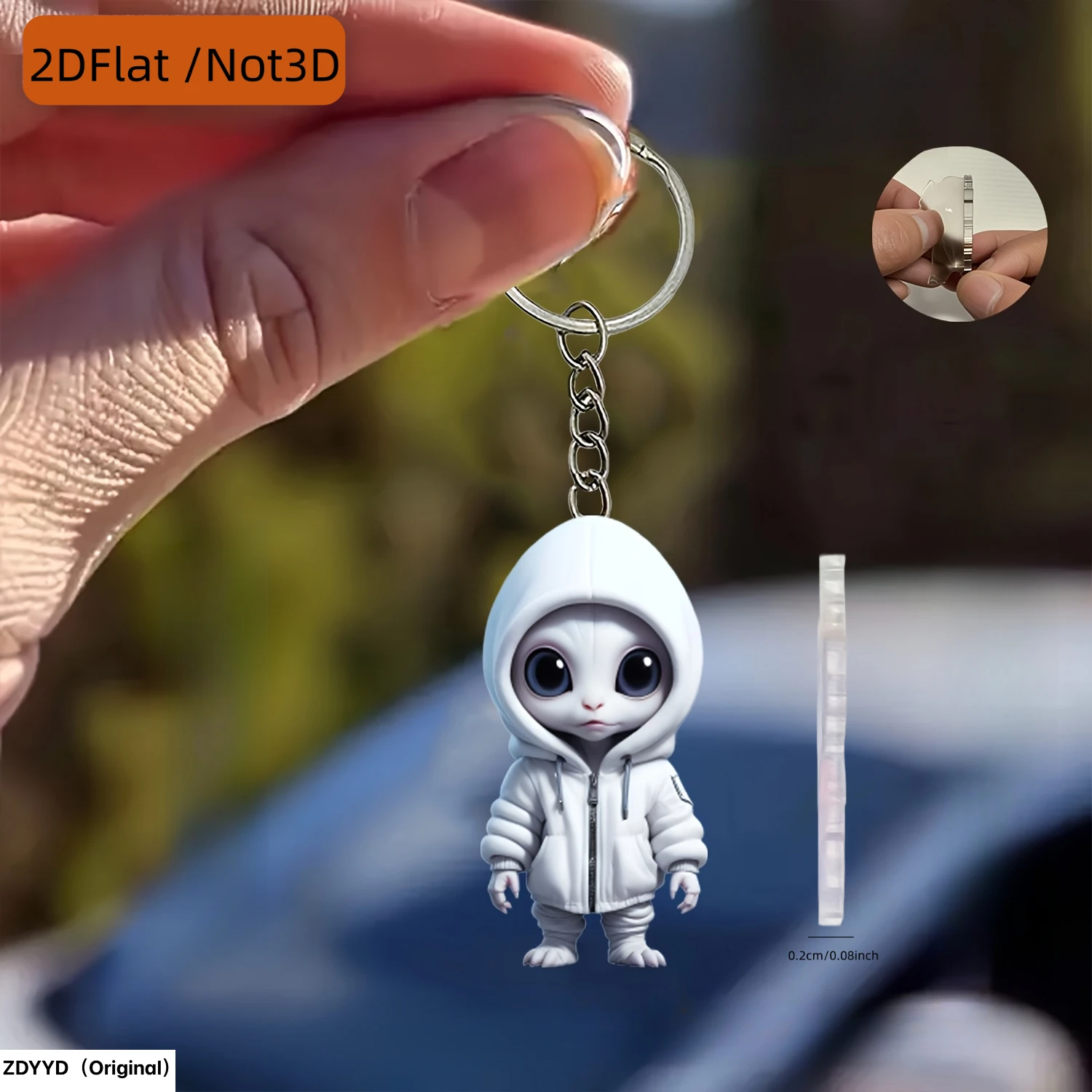 4/8 Piece Set of Alien-Shaped Acrylic Keychains, Car Rearview Mirror Decorations, Creative Car Interior Accessories, Backpack Charms, Key Chains, Multifunctional Home and Kitchen Ornaments - a Creative and Perfect Gift, Christmas Tree Decorations, Car Hanging Pendants, Suitable for Birthdays, Parties, and as Artistic Pieces