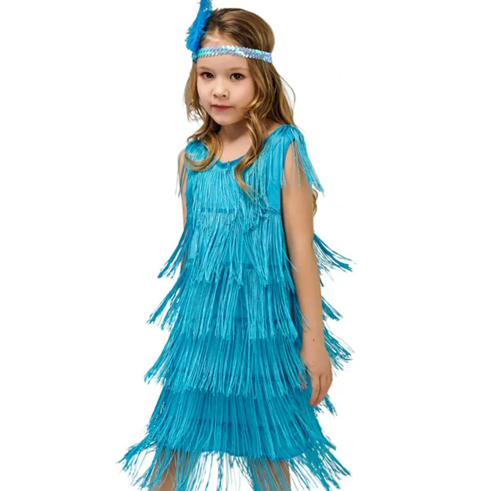 Mulnall Fille Latine Fringe robe étincelante Vintage Dance Kids Costume Lyrique Fringe Dance Jupe double Crossback show Banquet Hall Party (0430-05-S Mulnall Fille Latine Fringe robe étincelante Vintage Dance Kids Costume Lyrique Fringe Dance Jupe double Crossback show Banquet Hall Party (0430-05-S