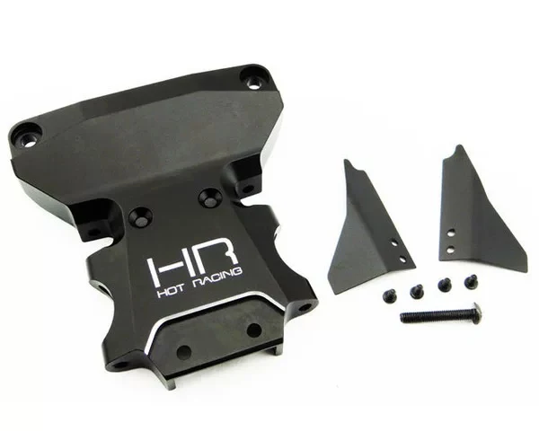Hot Racing LCF0901 Black Anodized Aluminum Rear Chassis Skid Plate for Traxxas Rally 4X4 / Rustler 4X4 / Slash 4X4 LCG