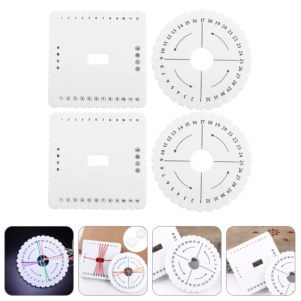 

4 Pcs Round Disks Crafting Supplies Bead Kits Bracelet Making Tools Weaving Boards White Eva Student