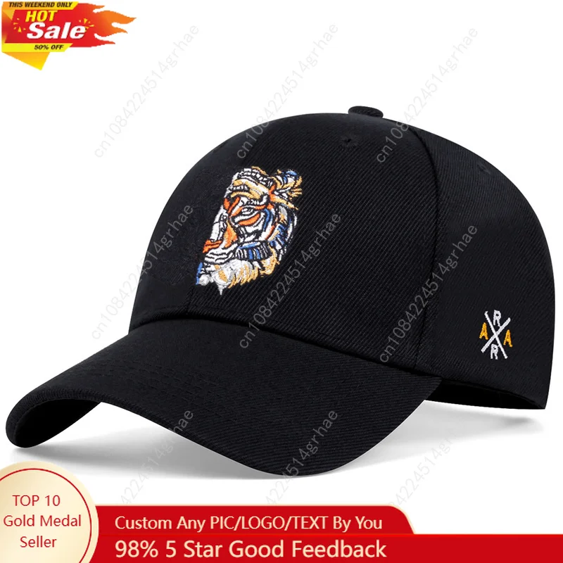 

Baseball Cap For Men And Women Fashion Tiger Head Embroidery Snapback Hat Hip Hop Caps Summer Visors Sun Cap