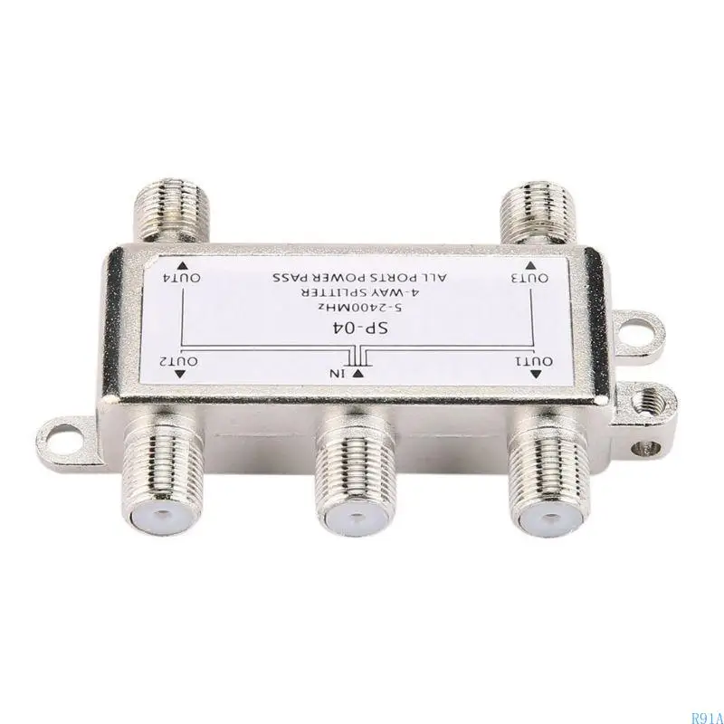 R91A 5-2400MHz HDデジタルコックスケーブルスプリッター4チャネル衛星/アンテナTの方法