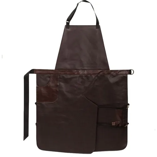 Medusa Forma Leather Shoulder Master Chef-Barista-Cook-Barber-Tattoo-Waiter Apron Brown