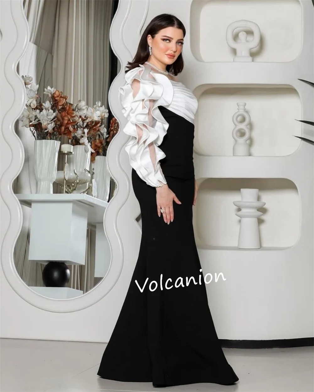 Длинные платья из джерси с рюшами и складками на одно плечо, длинные платья русалки на заказ, вечерняя элегантная классическая мода