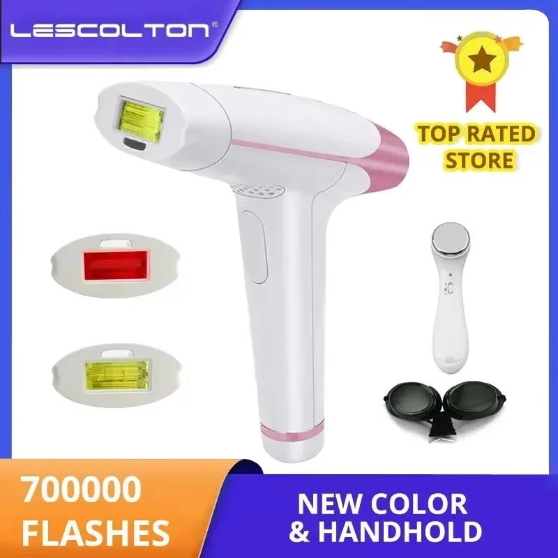 Lescolton 3in1 700000กระพริบ IPL กำจัดขน Pulsed อุปกรณ์กำจัดขนถาวร T-009 IPL เครื่องกำจัดขน Depilador Home