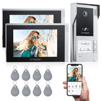 TMEZON 4 Wire WiFi Video Intercom, 1080P Video Doorbell Intercom System, 7