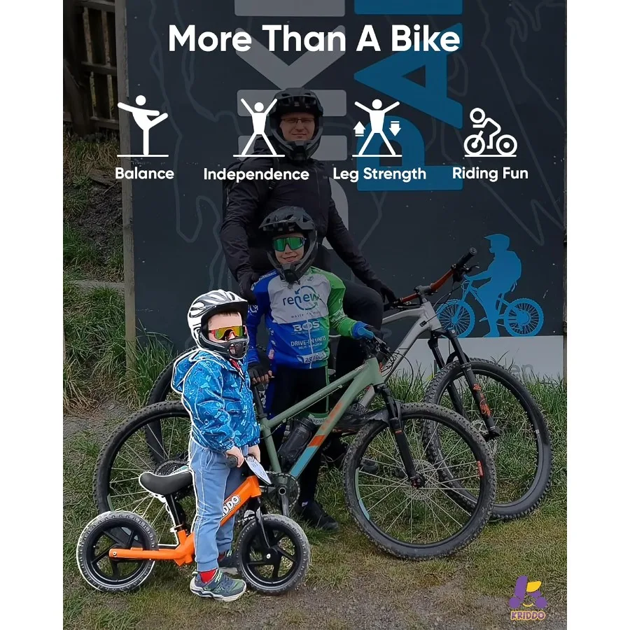 Rowerek biegowy dla malucha, dla dzieci w wieku od 18 miesięcy do 5 lat, rower kółka 12 cali z możliwością personalizacji tabliczki (3 zestawy naklejek w zestawie)