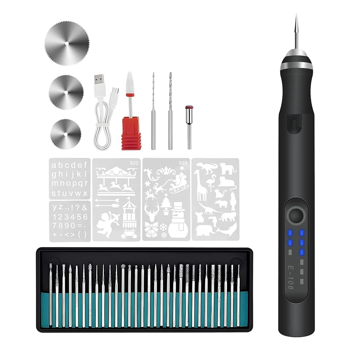 

ABXD Electric Engraving Pen Kit with 37 Bits,3 Speed Rotary Electric Engraver for Jewelry, Wood,Glass,Stone & Plastic Carving