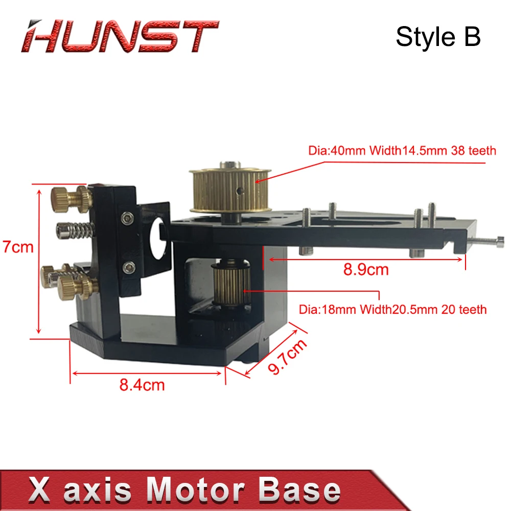 Sede motore Hunst X-axis, riduttore motore passo-passo Nema20 38 denti per macchina per taglio e incisione Laser CO2