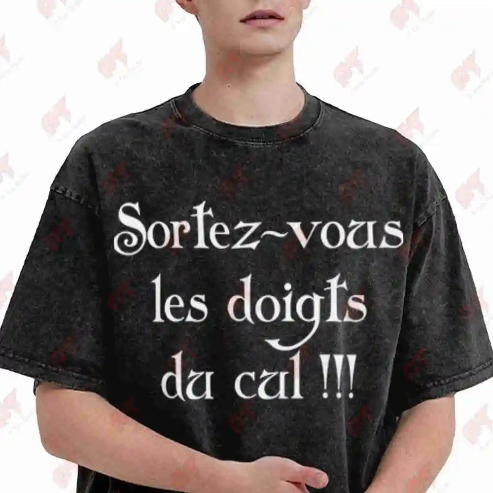Kaamelott TV Show French Excalibur Arthurian Quote Vintage Washed Tee Pure Cotton T-Shirt