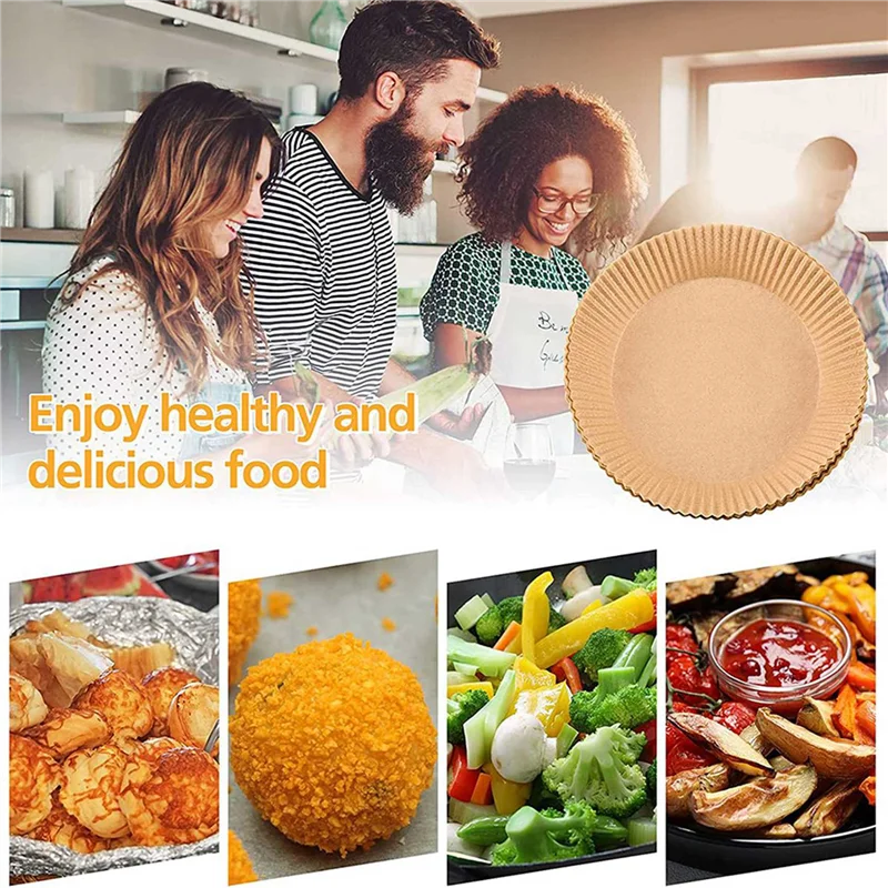 

A54Z 500Pcs Air Fryer Parchment Paper Liners Non-Stick Disposable Air Fryer Liners Basket Unperforated Round Parchment Paper