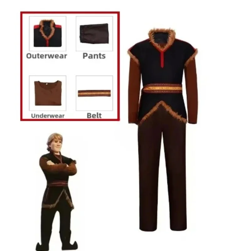 

Kristoff Cosplay Costume Halloween Anime Outfit Men Stage Performance Roll Play Clothes Full Set The Prince Played The Costume