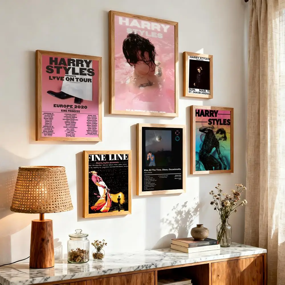 Pop Singer H-Harry Styles Poster Modern Minimalist Wall Art Prints for Bedroom Living Room Aesthetic Contemporary Decor Gift