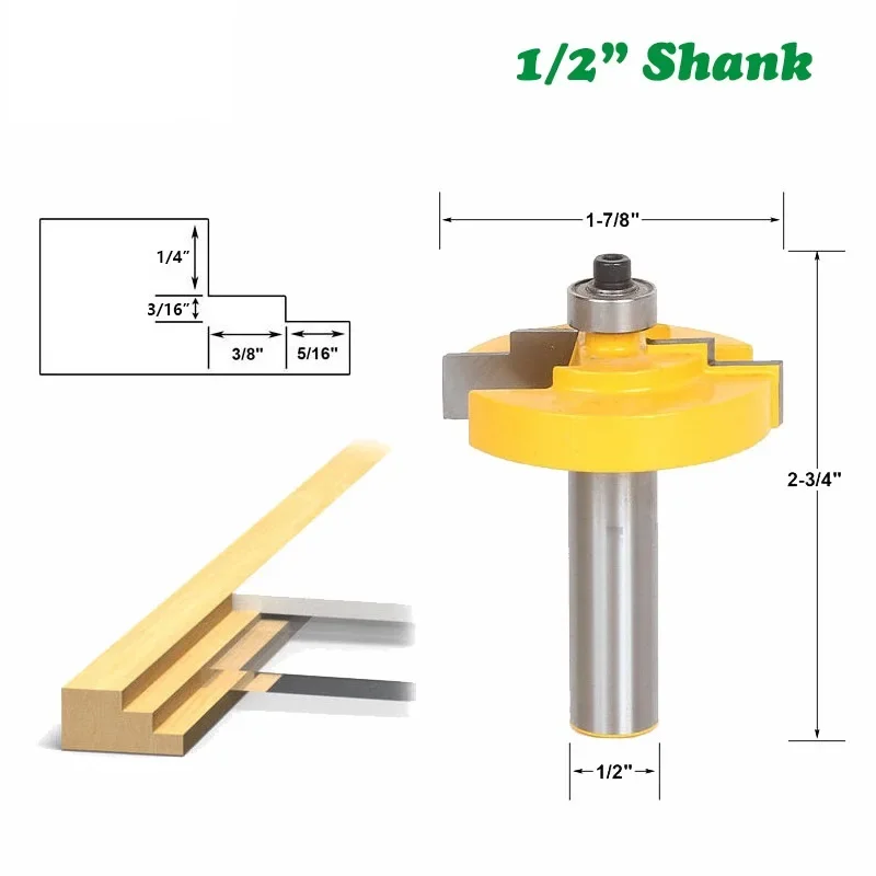 3pcs 12mm 1/2" Shank Picture Frame Line Router Bit C3 Carbide Classical Milling Cutter for Wood Woodworking Tenon Cutters