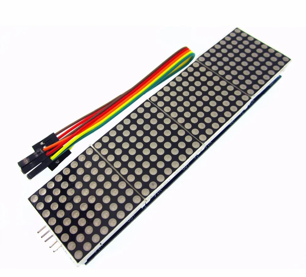 10pcs MAX7219 Dot Matrix Module Microcontroller 4 In One Display with 5P Line 4 in 1