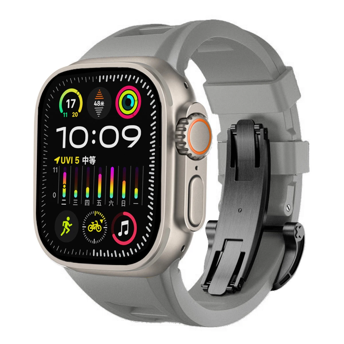 

Ремешок металлический и силиконовый для Apple Watch Ultra Band, браслет для iWatch Series 9 8 7 6 4 5 3 SE ultra 2, 49 мм 45 мм 44 мм 42 мм