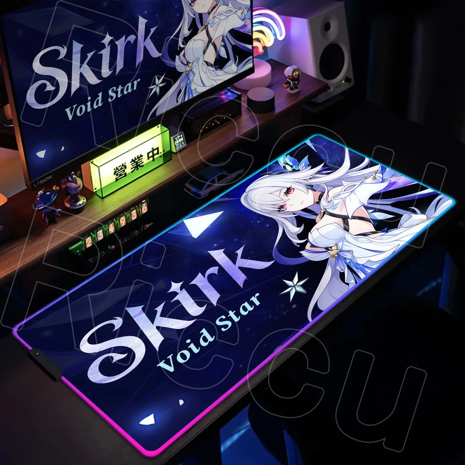 

RGB 300x600mm Hentai Genshin Impact Skirk XXL HD Mouse Pad Anime Gaming E-Sports PC accessories Table LED Mouse pads Desk Mats