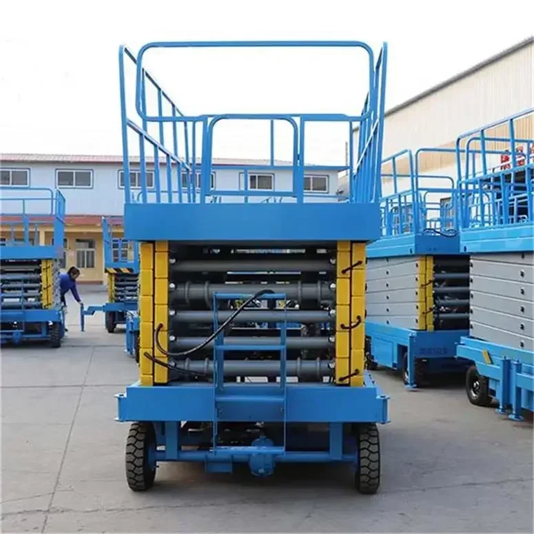 10m 12m 14m 18m 300kg 1T 2T Aerial Work electric lift Electric Mobile Scissor Hydraulic Lift Tables Manlift Mobile Platform