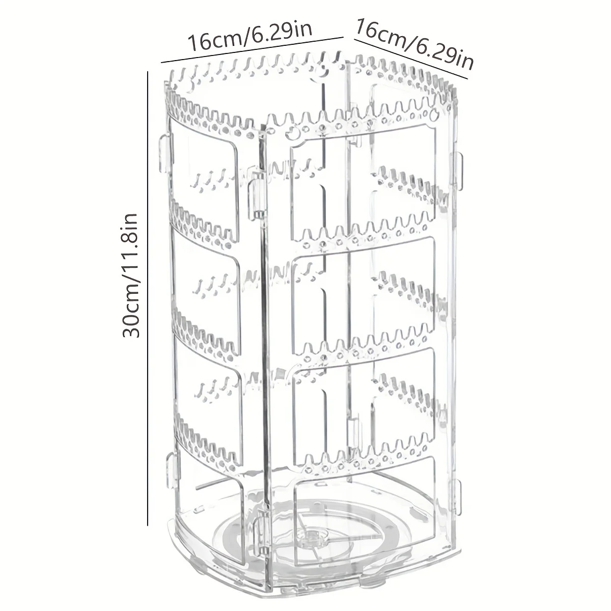 1pc 360 porta orecchini rotanti, organizzatore di gioielli, scatola portaoggetti per gioielli, portagioie a 4 livelli, espositore per gioielli