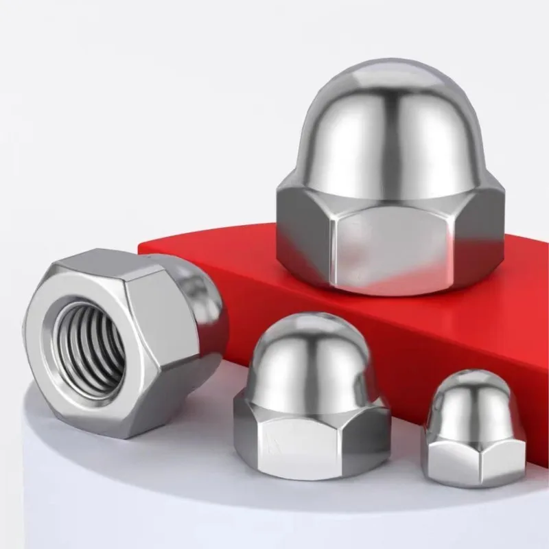 

304 stainless steel hexagonal fine tooth decorative cover, semi-circular top cap, acorn nut and American threaded nut