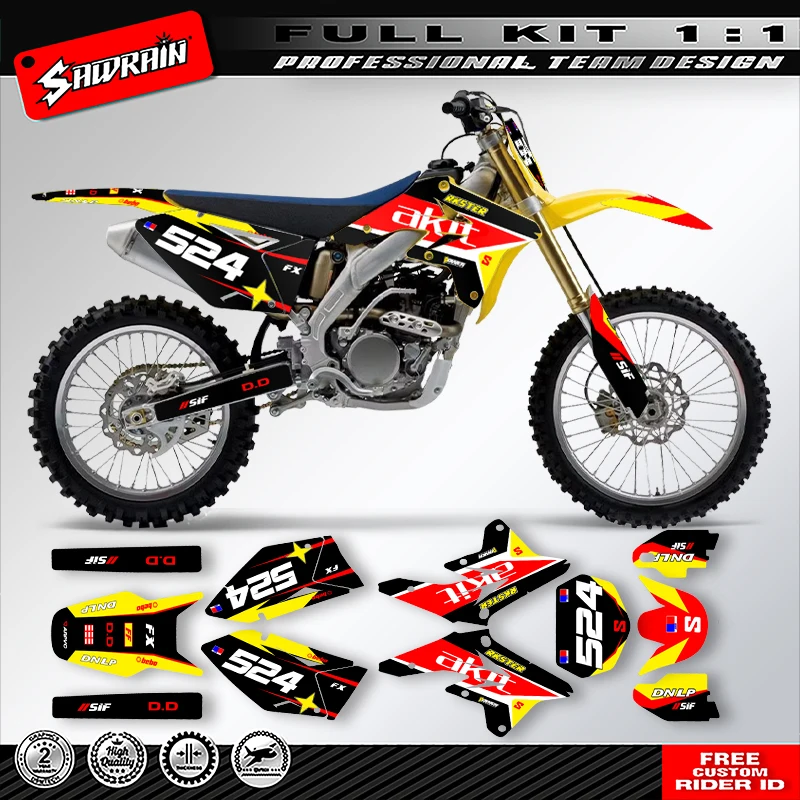 

Sawrain Motorcycle Sticker Custom Team Graphics Decals Kit For SUZUKI 2007 2008 2009 RMZ250 008