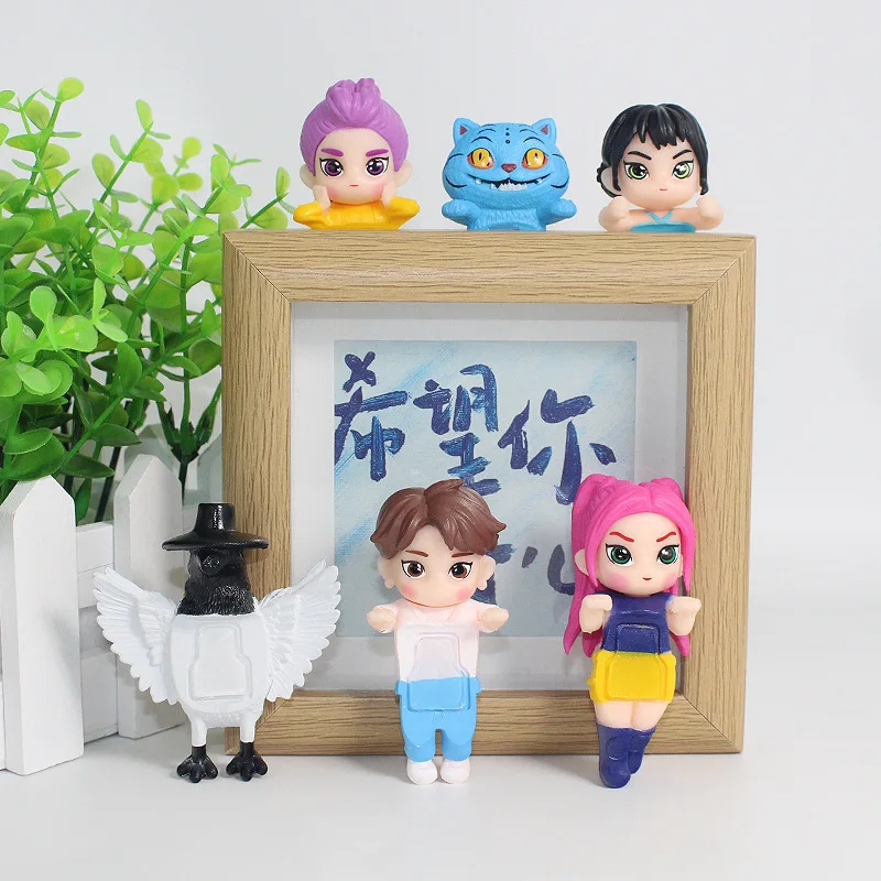 K-pop caçadores de demônios na moda caixa cega brinquedo anime kpop menina grupo rumi zoey mira jinu mini figuras boneca decoração de mesa presente