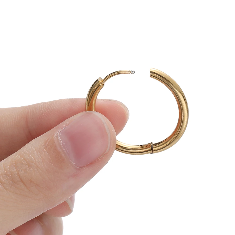 10pcs Stainless Steel Small Hoop Earring Piercing Ear Cartilage 8-18mm Women Round Circle Pendant for DIY Earring Jewelry Making image 5