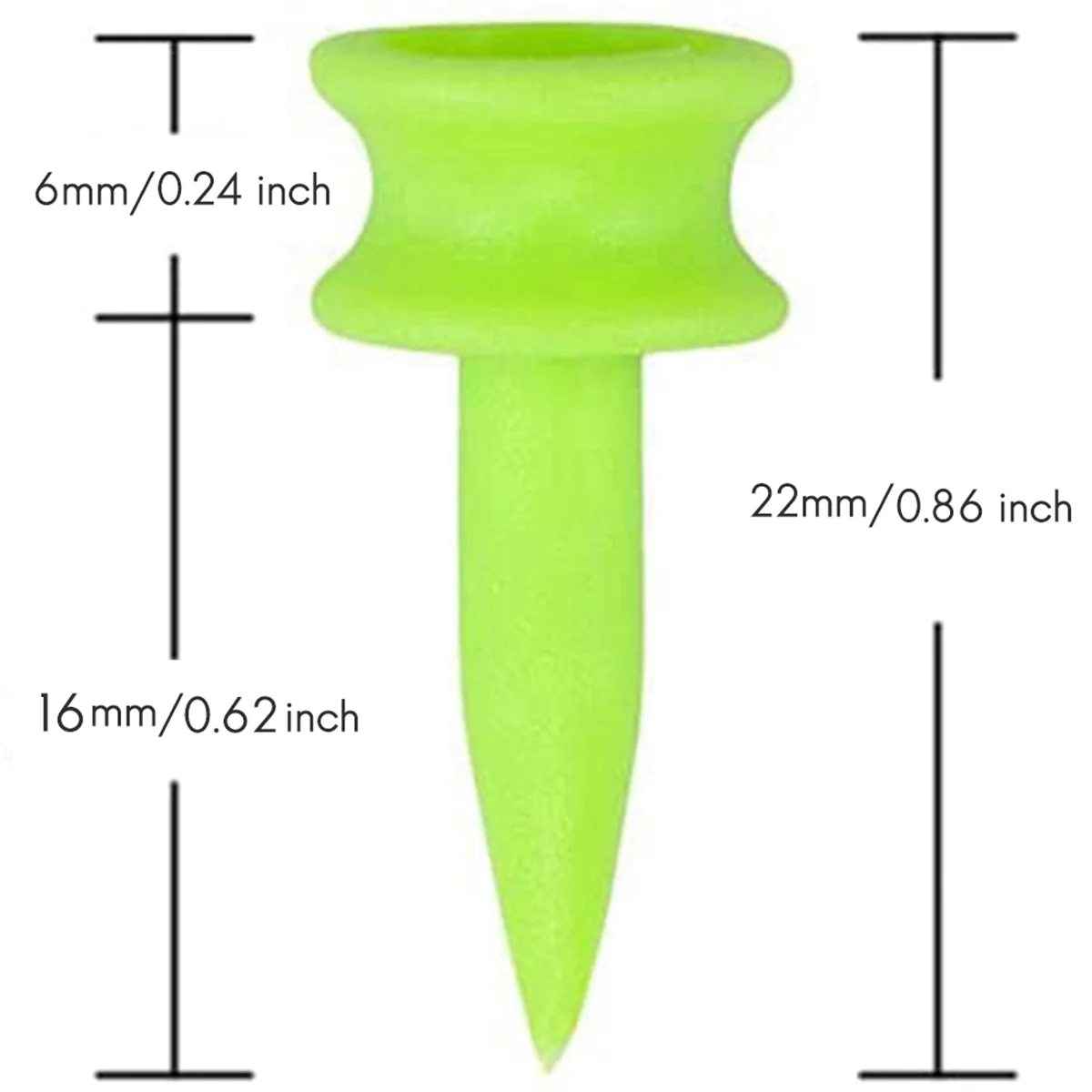 Step Down Golf Tees 0.86 Inch 100 Count Plastic Golf Castle Small Tees(Green)