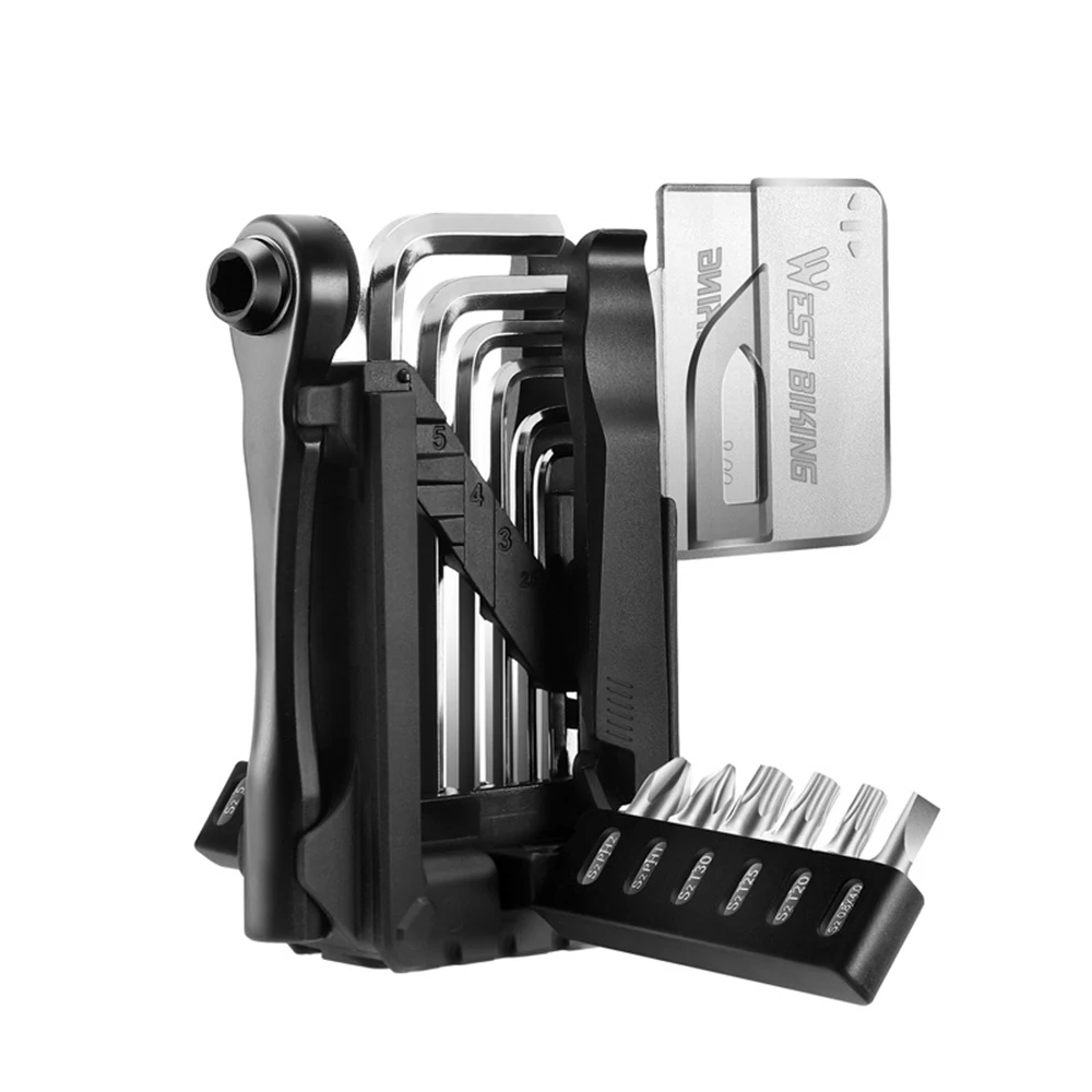 

Набор велосипедных ключей с храповым механизмом, портативный шестигранный ключ, инструмент для ремонта велосипеда, рычаг для шин, отвертка, гаечный ключ, инструменты для обслуживания