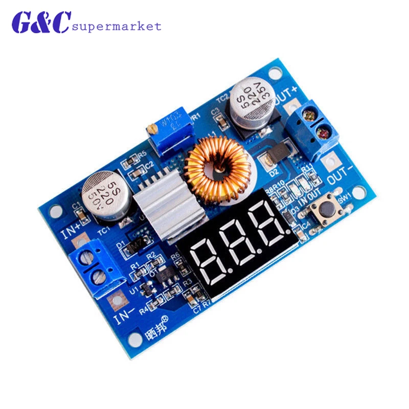 1PCS 5A 75W XL4015 DC DC Converter Adjustable Step-Down Module 4.0-38V to 1.25V-36V DIY Adjustable Power Supply