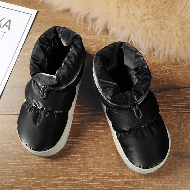 Men's Winter Fleece Lined Snow Boots Outdoor Anti Slip High Top Cotton Padded Shoes for Cold Weather