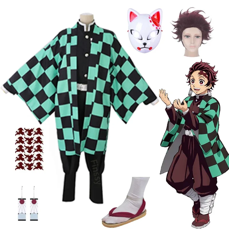 2025 New Demon Slayer for Children and Adults, Makomo Sabito Urokodaki Kamado Tanjirou Costume, Kimono, Mask ★ ★ ★ hh