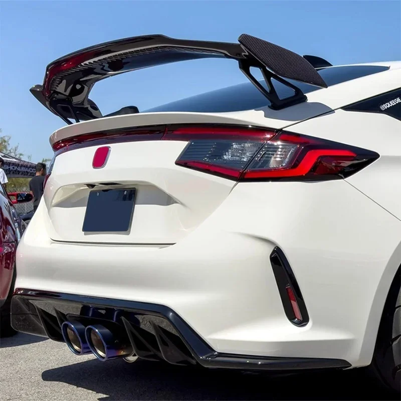 High Quality Varis Style GT Rear Spoiler Carbon Fiber Look Fit 2022-2026 FE FL FL5 Type R ABS Exterior Modification Parts