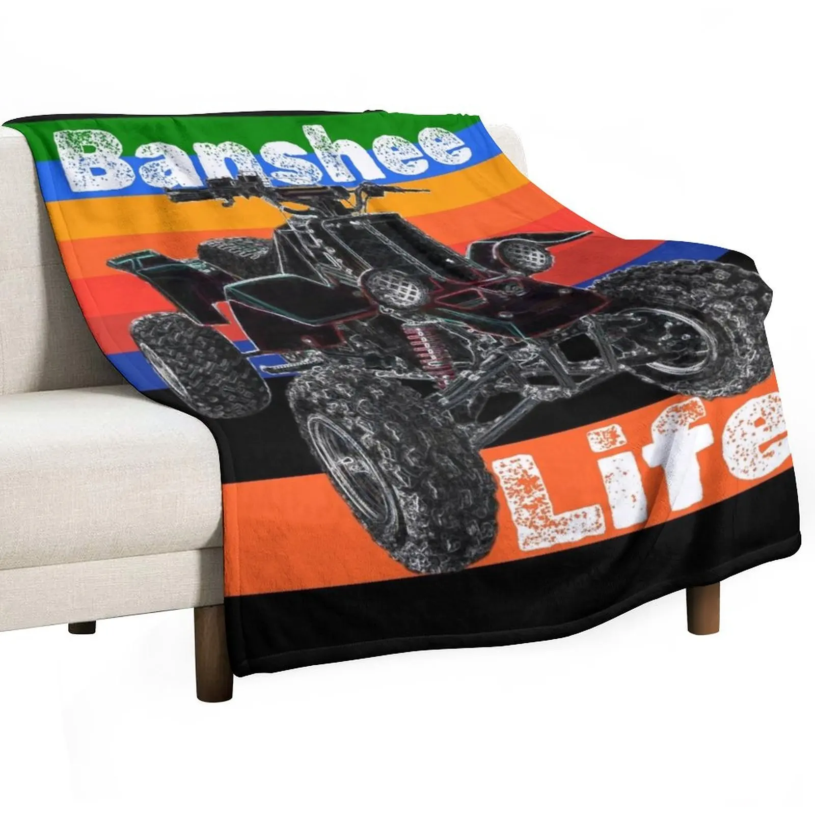 Banshee Quad ATV, Banshee Four Wheeler, Quad Bike Throw Blanket Designers Soft Plaid Blankets