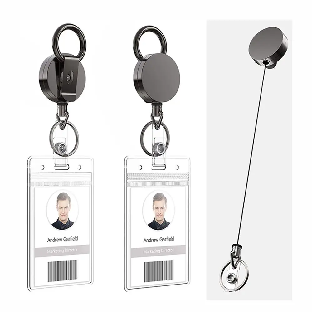 

Metal Anti Lost Retractable Retractable Key Chain ID Card Badge Holder Lanyard Clip Badge Reel Clip