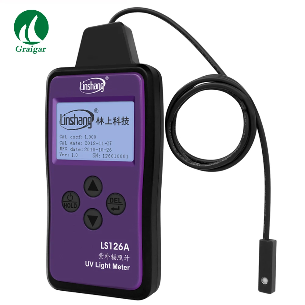 LS126A UV Light Meter Measuring Range 0 - 20000mW/cm2 for Measuring the Intensity and Energy of UV LED Light Source