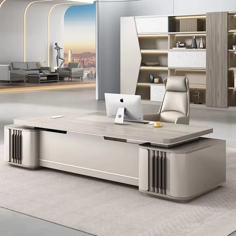 Asthetic L Shape Office Desk Organizer Storage Manager Executive Office Table Drawers Conference Mesa De Escritorio Furniture